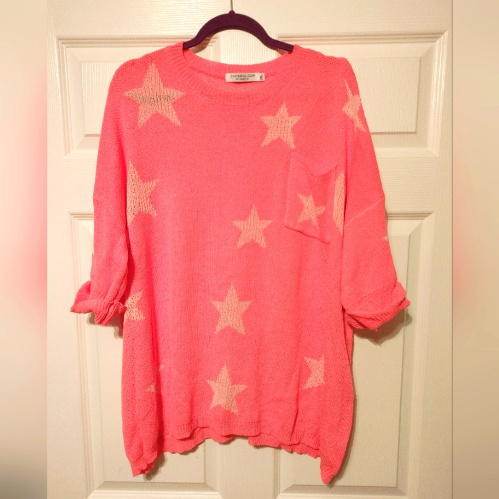 Chic Soul Hot Pink Sweater 2X
